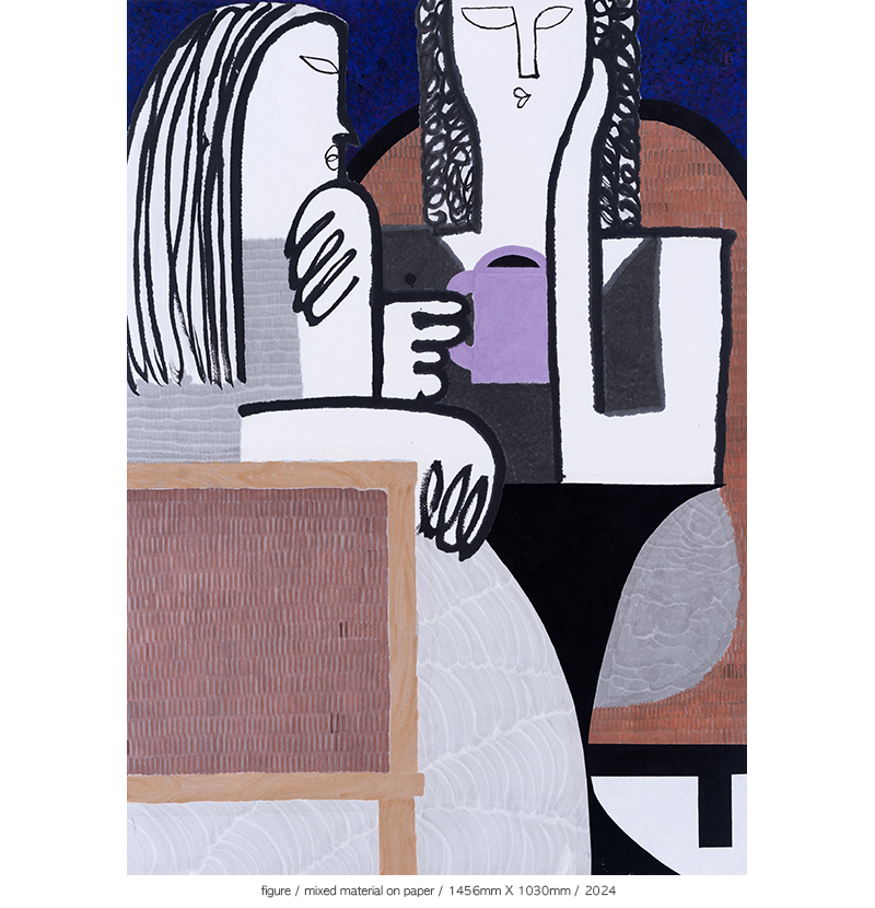 Jang Byeong Eun · Eastbrush · 张炳彥 · figure · mixed_material_on_paper · 1456mm_x_1030mm · 2024